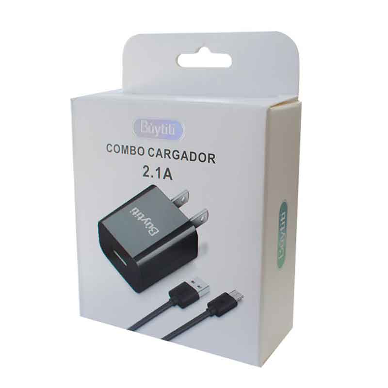 Cargador Usb 2.1a Carga Rápida + Cable Micro Usb