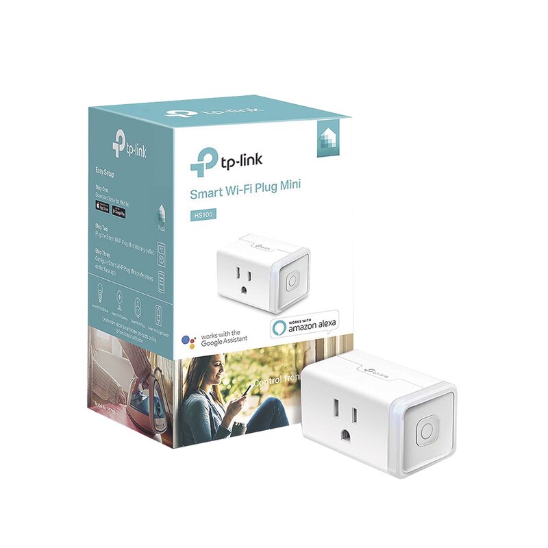Mini tomacorriente inteligente Wi-Fi, 100 - 120V~, 50/60Hz, 15.0A, compatible con Amazon Alexa y Google Assistant - TP-Link HS105