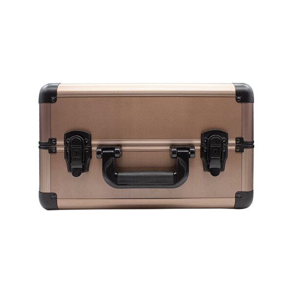 Neceser Cosmetiquera Transportadora Jumbo Cafe Con Plata