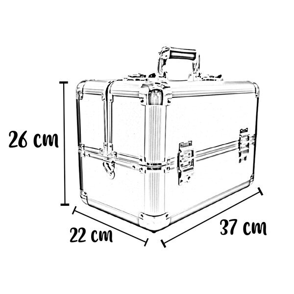 Neceser Cosmetiquera Transportadora Jumbo Cafe Con Plata