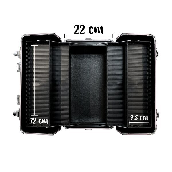 Neceser Cosmetiquera Transportadora Jumbo Cafe Con Plata