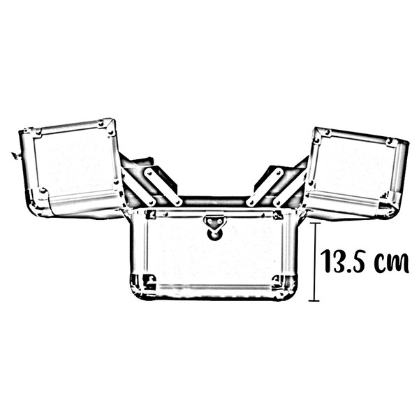 Neceser Cosmetiquera Transportadora Jumbo Cafe Con Plata