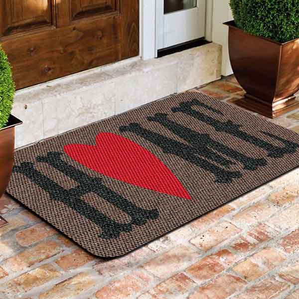 TAPETE DECORATIVO ELITEMAT DISEÑO HOME CORAZON BEIGE DE 0.70X0.50 MTS