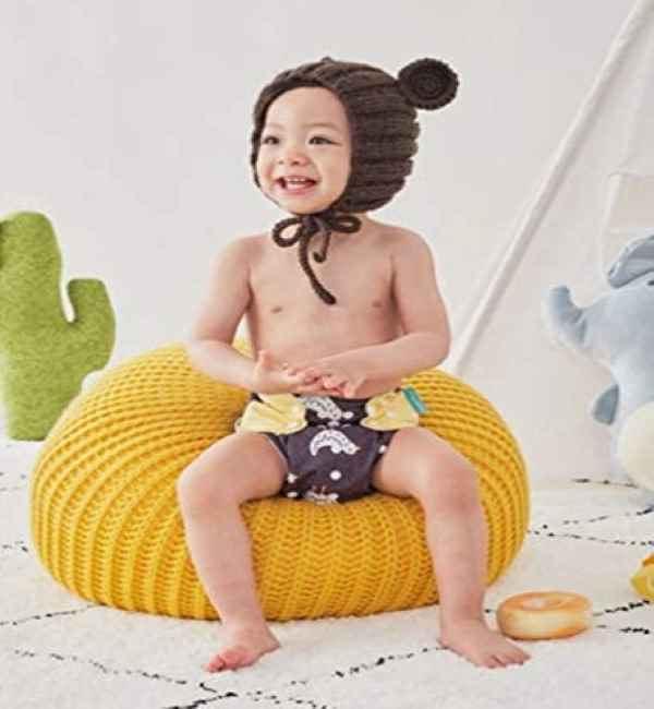 Pañales Ecológicos de Tela para Bebes Kit de 4 Pañales y 8 Insertos, Tamaño Único, Ajustables, Divertidos Diseños, Super-Absorbentes, Lavables. (Aqua)