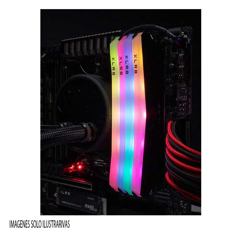 RAM PNY XLR8 DDR4 8GB 3200 RGB NEGRO MD8GD4320016XRGB
