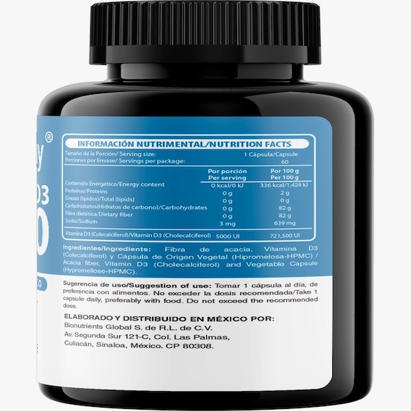 Vitamina D3 5000 U Wellthy 60 caps