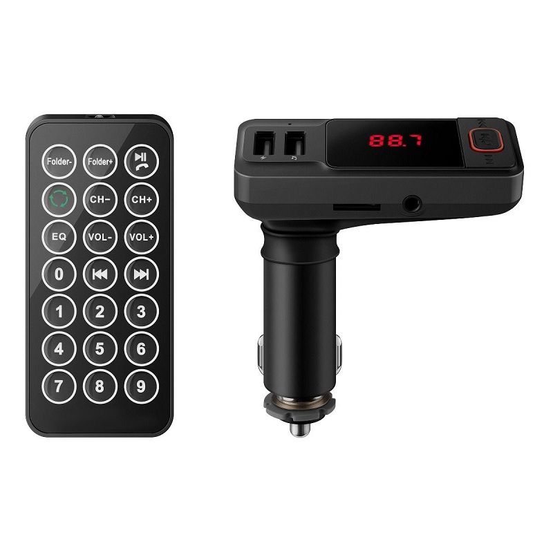 Transmisor FM Bluetooth con cargador USB y reproductor MP3 / FMT-845