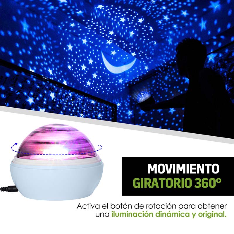 Lámpara de Estrellas para Niños Giratoria Luz LED Redlemon