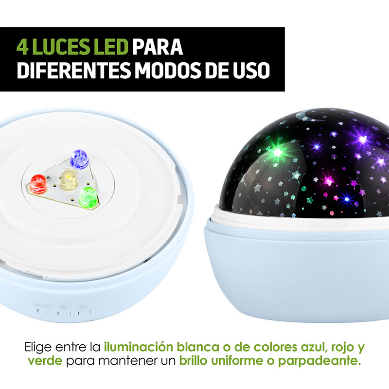 Lámpara de Estrellas para Niños Giratoria Luz LED Redlemon