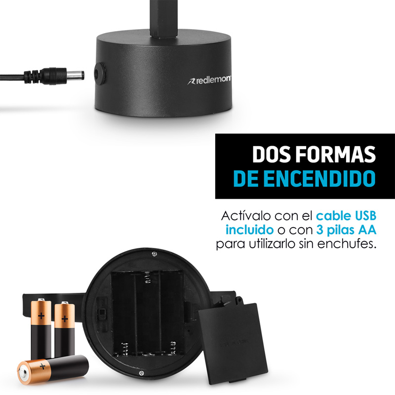 Lámpara Espejo Infinity 3D LED Colores USB Baterías Flamingo Redlemon.