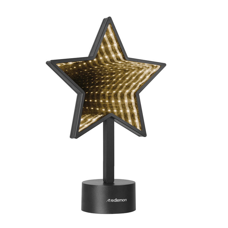Lámpara Espejo Infinity 3D LED Colores USB Baterías Star Redlemon.