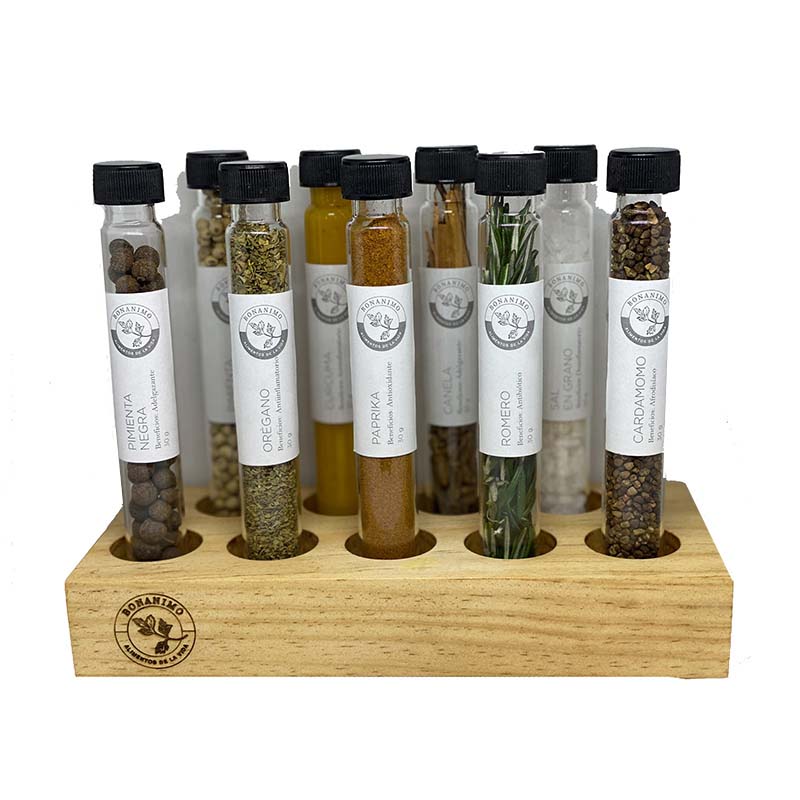 Base de madera + especias gourmet