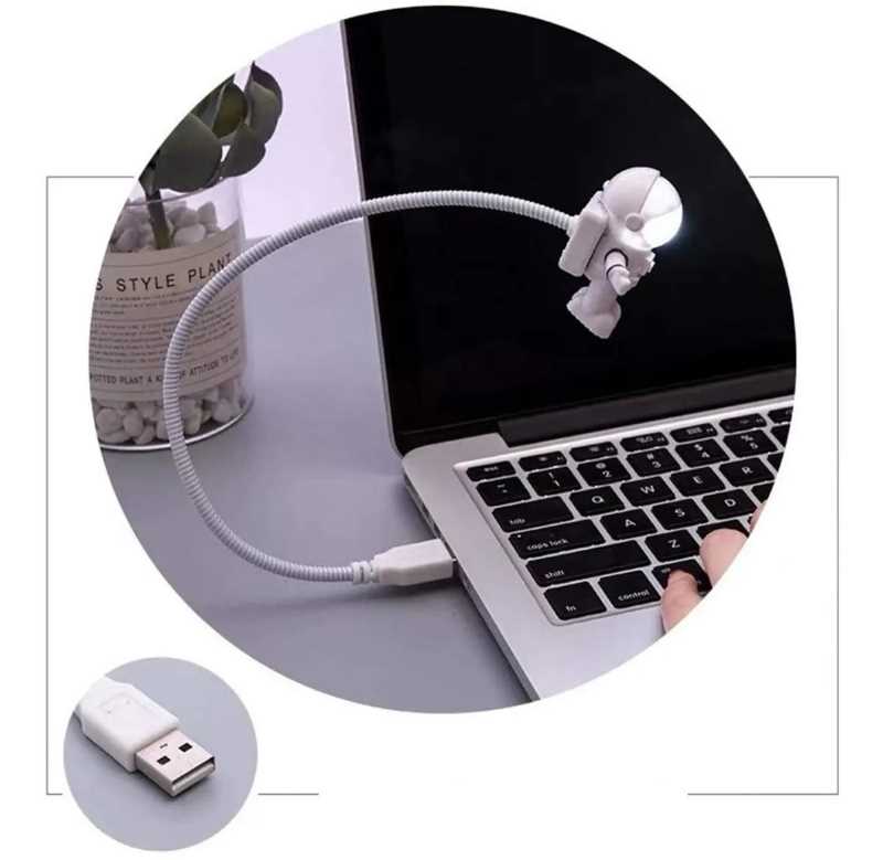 Lámpara led USB astronauta Gadgets & Fun Lampara Flexible ideal para PC o laptop Gadgets & Fun