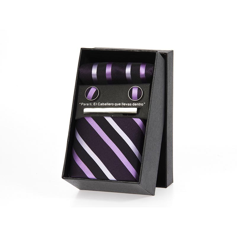 Kit De Accesorios Para Caballero Corbata Y Pañuelo Lila