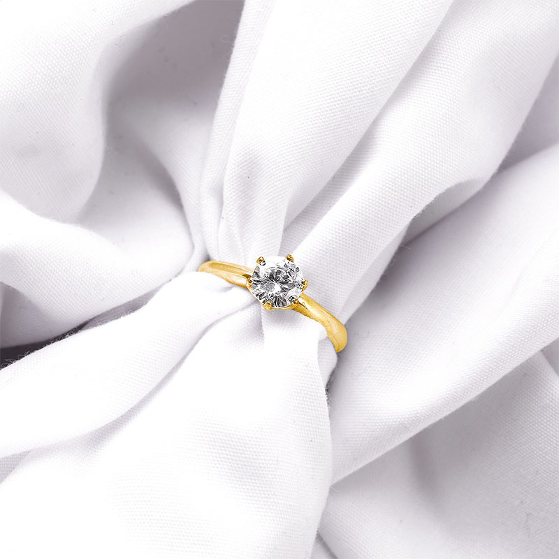 Anillo De Compromiso VAROURO Oro 10k + Estuche Premium