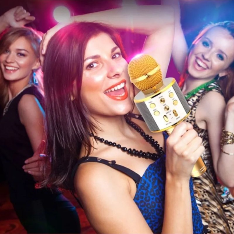 Micrófono Con Bocina Inalámbrico para Karaoke Bluetooth Mp3 USB 