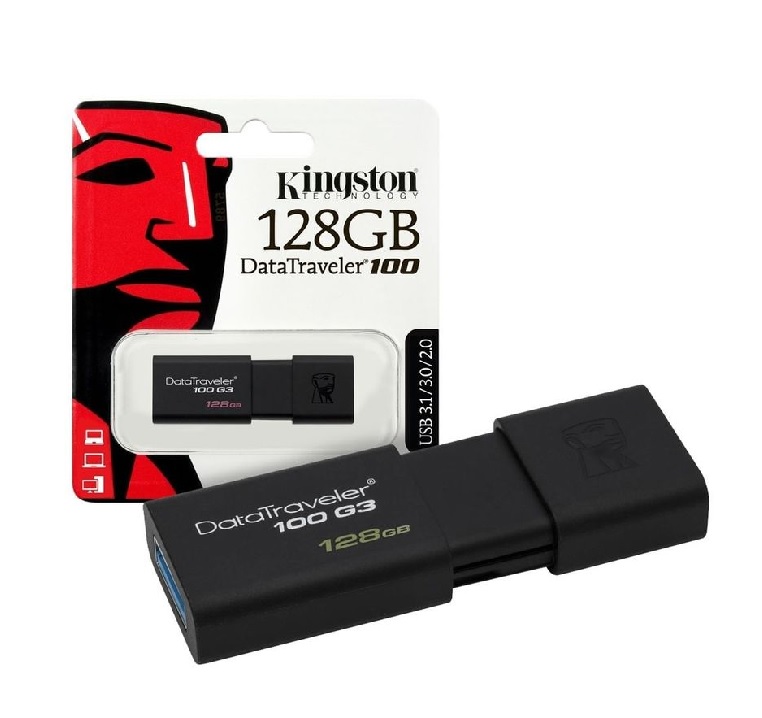 Memoria USB Kingston 128GB USB 3.0 100MB/s Negro ALTA VELOCIDADA DATOS FOTOS RESPALDO OFICINA PC