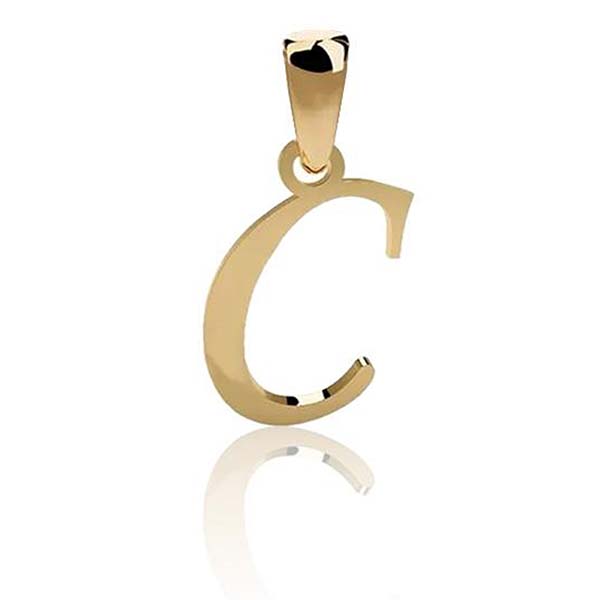 Dije Inicial Letra C Oro 10 K + Obsequio + Envio