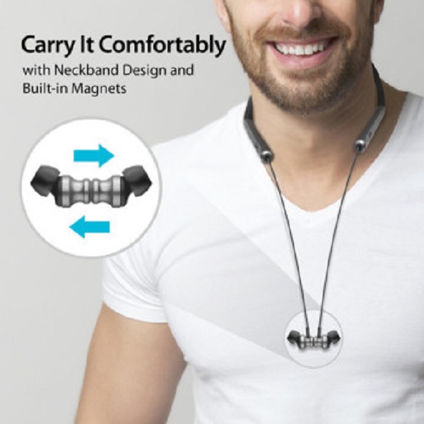 Audífonos iLuv Neckband Metal inálambricos.