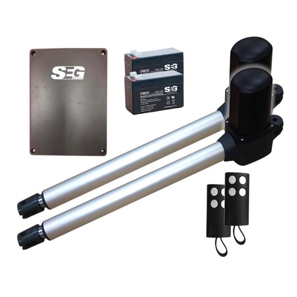 SEG KIT MOTOR ABATIBLE PIVUS DOBLE 250 24 VOLTS CON BATERIAS DE RESPALDO