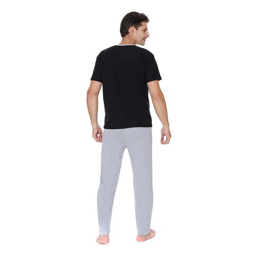 Conjunto de Pijama Para Hombre Manga Corta con Bolsa en Pecho a Tono de Pantalón, Handicap