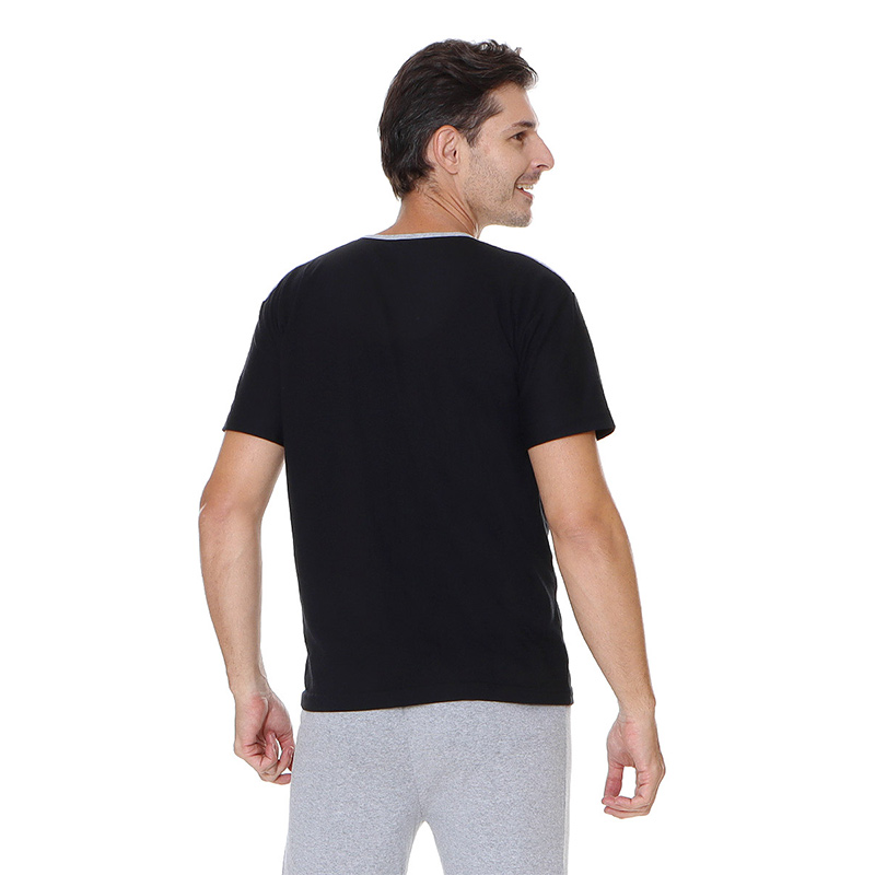 Conjunto de Pijama Para Hombre Manga Corta con Bolsa en Pecho a Tono de Pantalón, Handicap