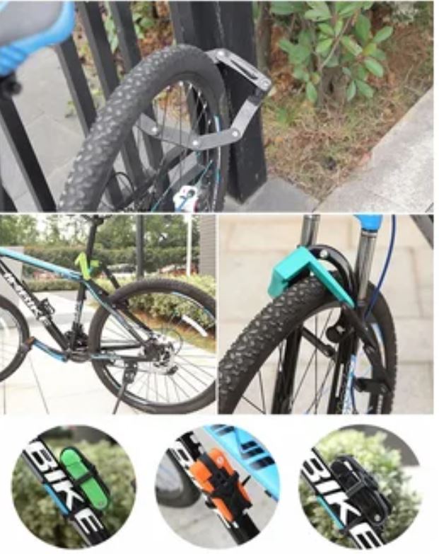 INBIKE Cadena y candado de Seguridad plegable antirrobo para bicicleta NARANJA