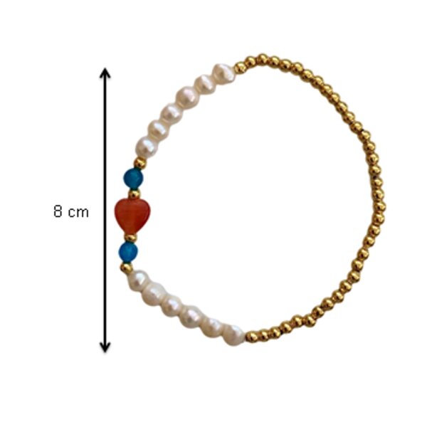 Duo de Pulseras en Chapa de Oro con Perla Natural Cultivada y Piedra Agata - Mancini Joyas