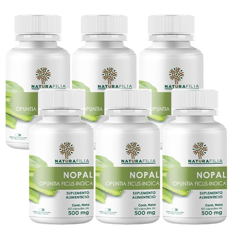 Nopal Pack, 6 envases de 60 Cápsulas 500mg - Naturafilia® de Zona Bienestar