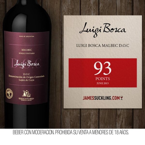 VINO TINTO, LUIGI BOSCA MALBEC DOC, 750 ML