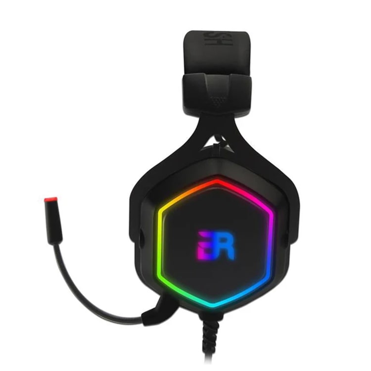 Diadema Gaming Balam Rush Hesix, Microfono Desmontable y Flexible, 7.1 Canales Virtual, Luz RGB Spectrum, Usb, Color Negro (BR-929776)
