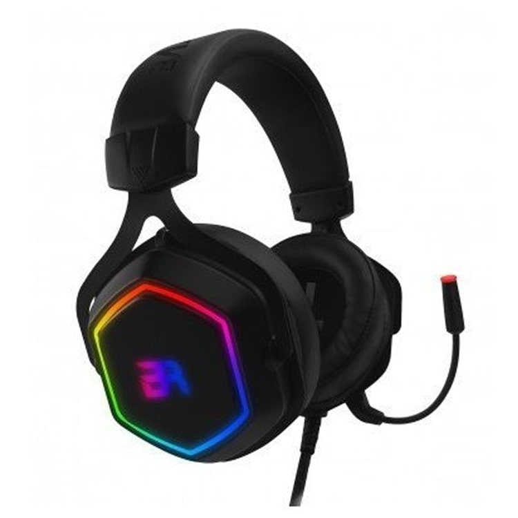 Diadema Gaming Balam Rush Hesix, Microfono Desmontable y Flexible, 7.1 Canales Virtual, Luz RGB Spectrum, Usb, Color Negro (BR-929776)