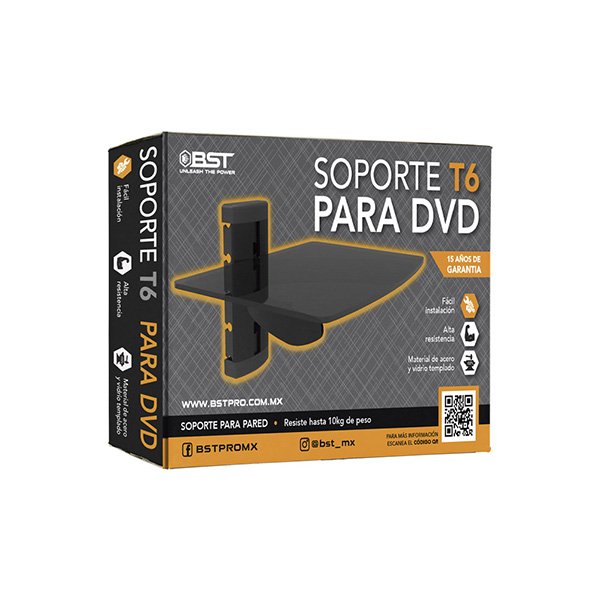 SOPORTE DE PARED PARA DVD Y/O VIDEOJUEGOS QUE RESISTE HASTA 10 KGS MODELO: ST6