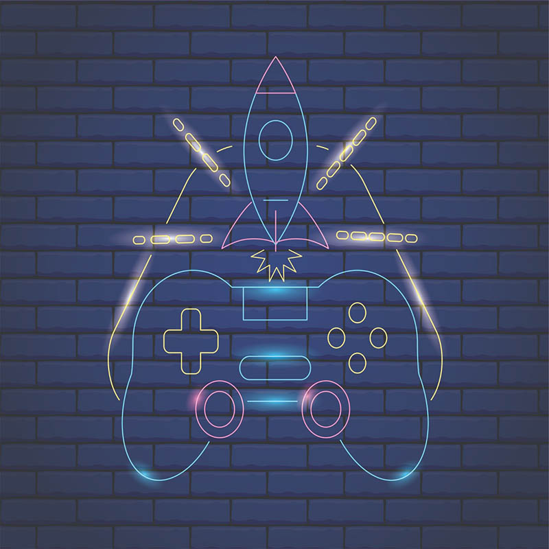 SET 4 CUADROS GAMERS AZULES CON BASTDOR DE MADERA MYCO