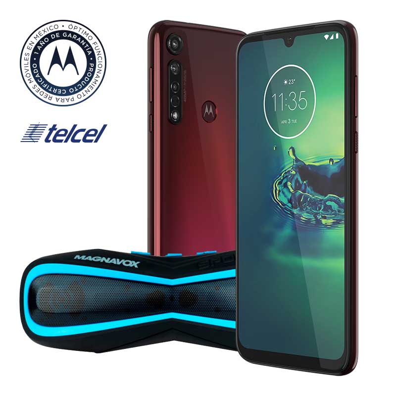 Celular MOTOROLA LTE XT2019-2 MOTO G8+ Color ROJO Telcel Y DE REGALO UNA BOCINA MAGNAVOX