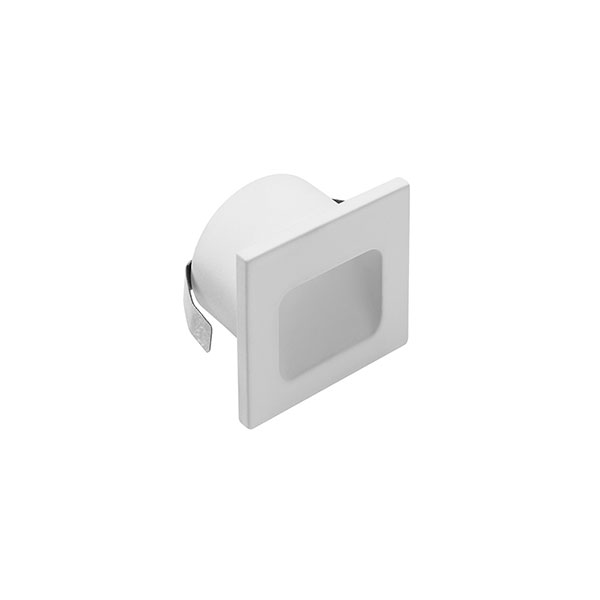 Luminario LED tipo cortesía para empotrar en muro, 1 W luz cálida (3 000 K), blanco  - Illux