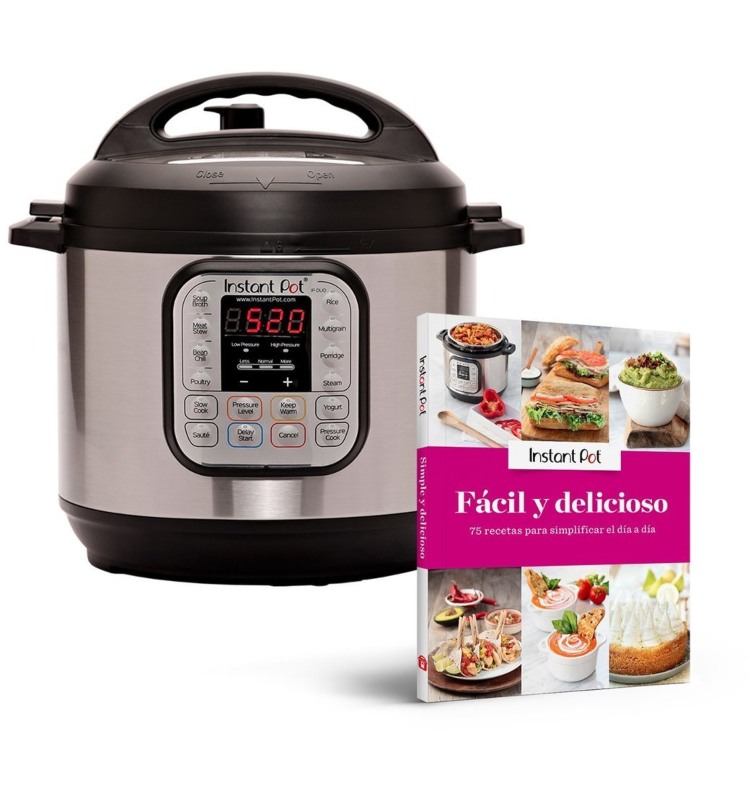 Pack Olla de presión Instant Pot Duo 60 + Libro Fácil y delicioso