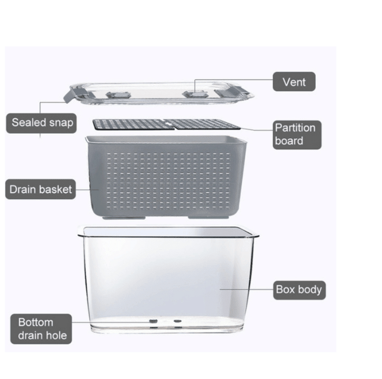 Recipientes De Almacenamiento Acrilico Refri/conge Set 3 Pza