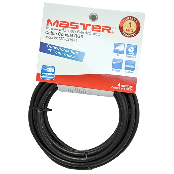 Cable Coaxial RG6 de 4 Metros / Master / MC-COAX4