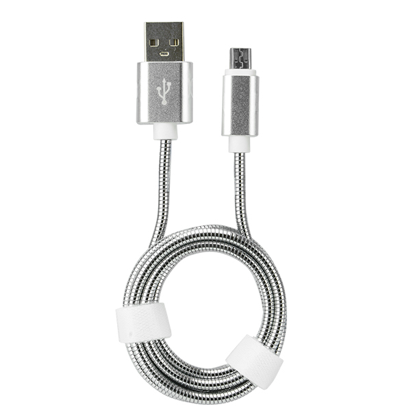 Cable Metálico Adaptador de USB a Micro USB para Conexión y Transferencia de Datos / Master / MC-IRONMICRO