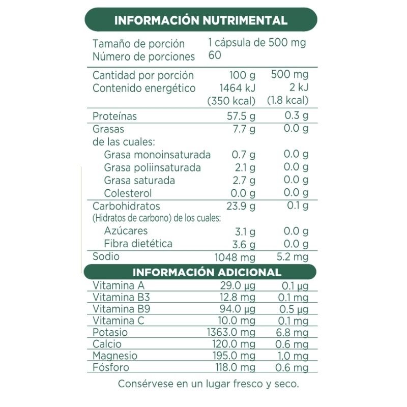 Alga Espirulina Pack, 6 envases de 60 Cápsulas 500mg - Naturafilia® de Zona Bienestar