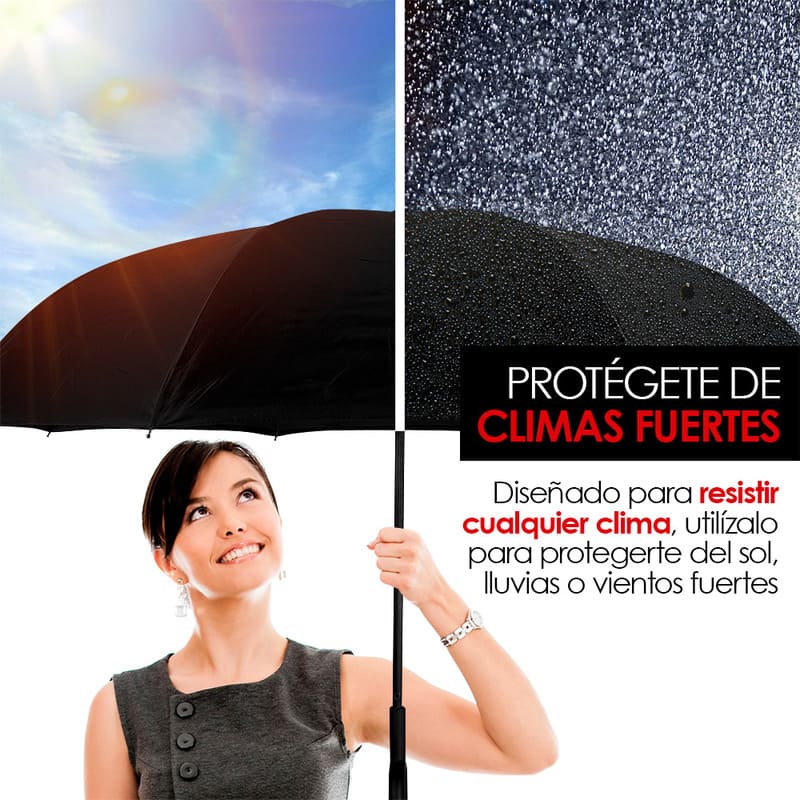 Paraguas Invertido Doble Refuerzo Sombrilla Resistente Redlemon