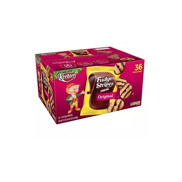 Galletas Mini Fudge Stripes Original Keebler, Caja con 36 piezas, 2.04 kg