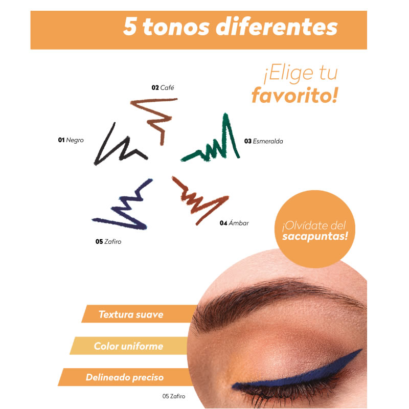 Delineador Retráctil Para Ojos Bissú Trazo Preciso Variedad de Tonos