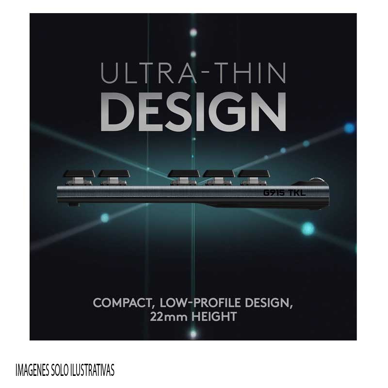 TECLADO GAMER USB/BT LOGITECH G915 TKL MEC NEGRO RGB ESP 920-009495 