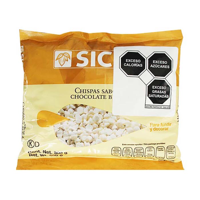 Chispas sabor Chocolate blanco SICAO 500GR