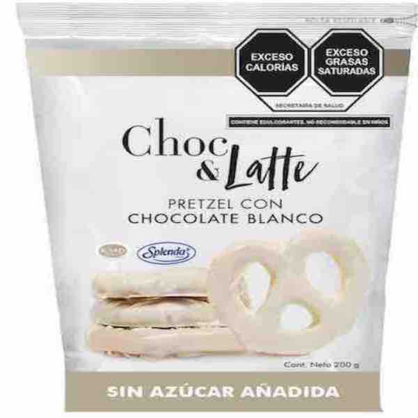 Pretzel Cubierto con Chocolate Blanco SIN AZÚCAR 200g Bolsa Zip 
