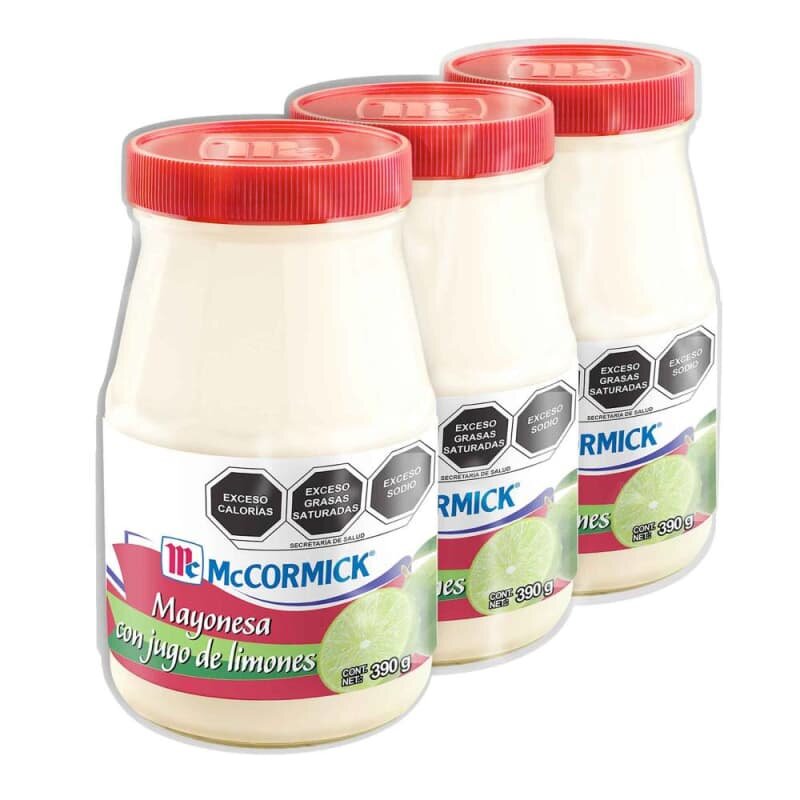 Aderezo de Mayonesa McCormick con Jugo de Limón 3 pzas de 390 g