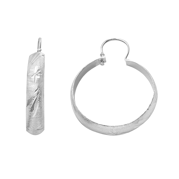 Arracada India Grabada #4 en Plata .925 + Obsequio