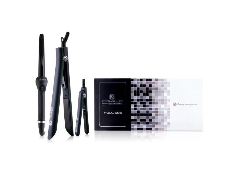 Full Set Plancha, Rizadora Y Plancha Mini Black Royale